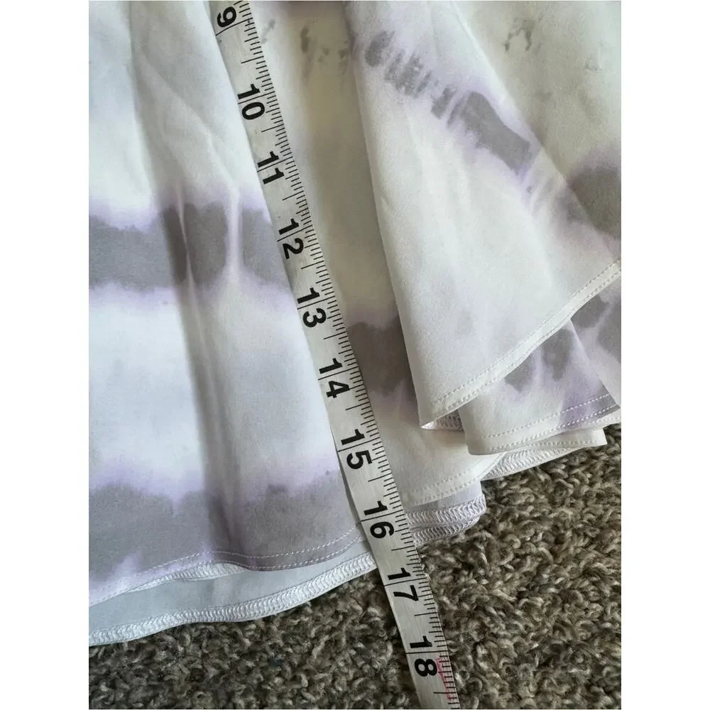 Lululemon White Purple Tie Dye Sporty Mini Skirt Skort Womens 14 Athletic Casual
